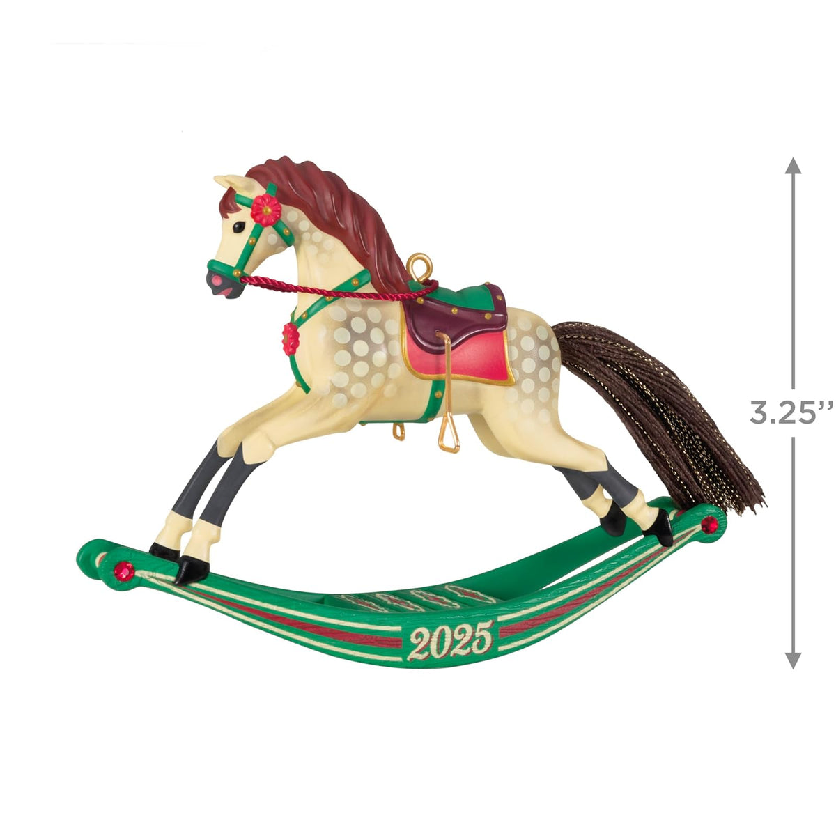Hallmark - Adorno navideño de Recuerdo 2025, Recuerdos de Caballo mecedor, Regalos para los Amantes de la Navidad