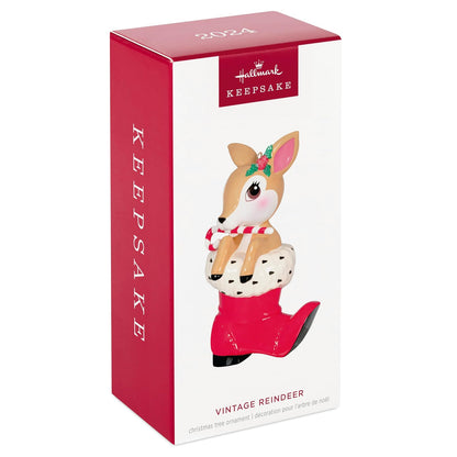 Hallmark - Adorno de Navidad 2024, Reno clásico, Porcelana, Regalos para los Amantes de la Navidad