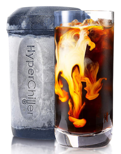 HyperChiller HC2BG Patented Instant Coffee/Beverage Cooler, Ready in One Minute, Reusable for Iced Tea, Wine, Spirits, Alcohol, Juice (12.5Oz, Slate Blue)