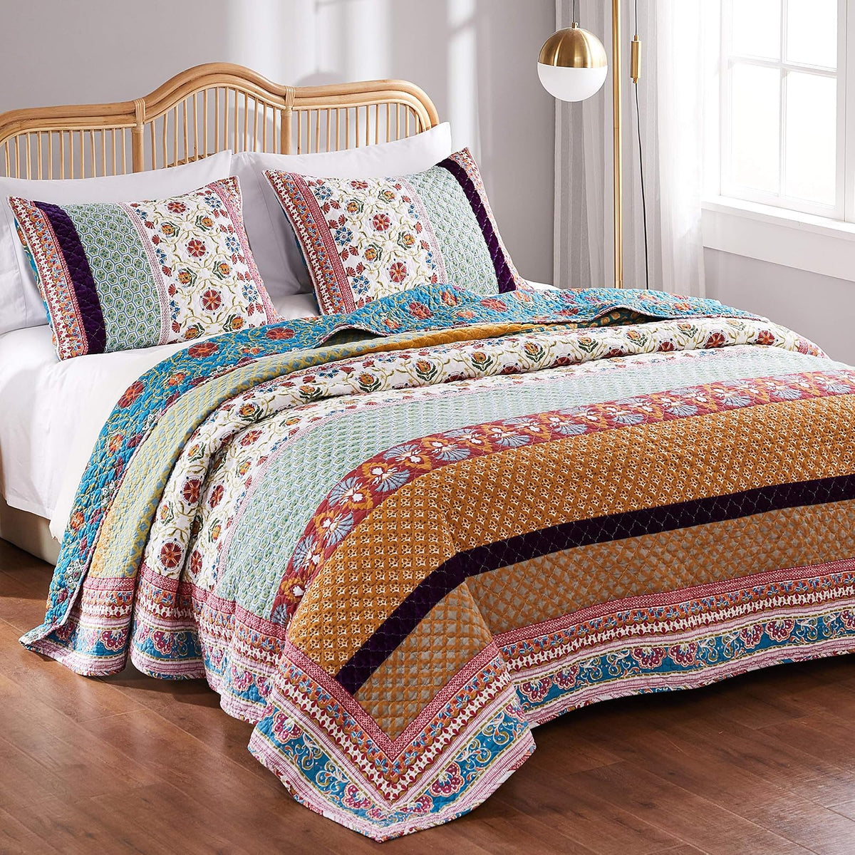 Greenland Home Thalia Juego de edredón, Multicolor, King, 1
