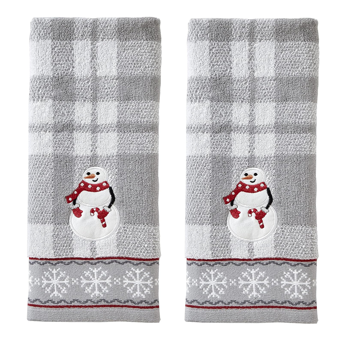 SKL Home - Juego de Toallas de Mano de muñeco de Nieve para baño/Cocina/Bar y Regalo, 16 x 26 Pulgadas, Gris, 2 Unidades - Gris - 16" x 26"