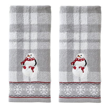 SKL Home - Juego de Toallas de Mano de muñeco de Nieve para baño/Cocina/Bar y Regalo, 16 x 26 Pulgadas, Gris, 2 Unidades - Gris - 16" x 26"