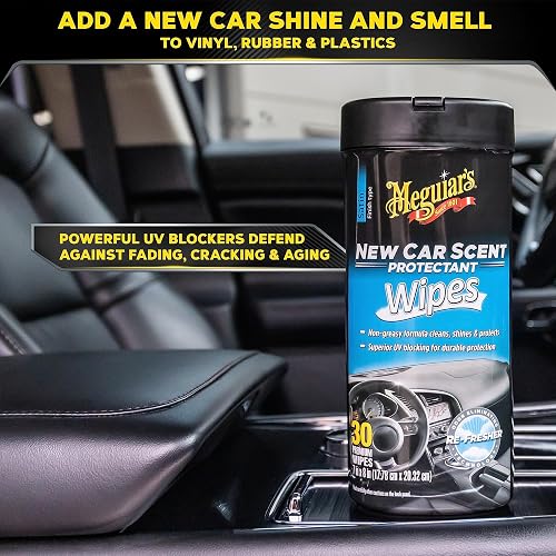 Meguiar's Toallitas Protectoras de Olores 30 Unidades | Para automóvil, fáciles de usar, protegen y refrescan interior, ideales para detalles y mantenimiento