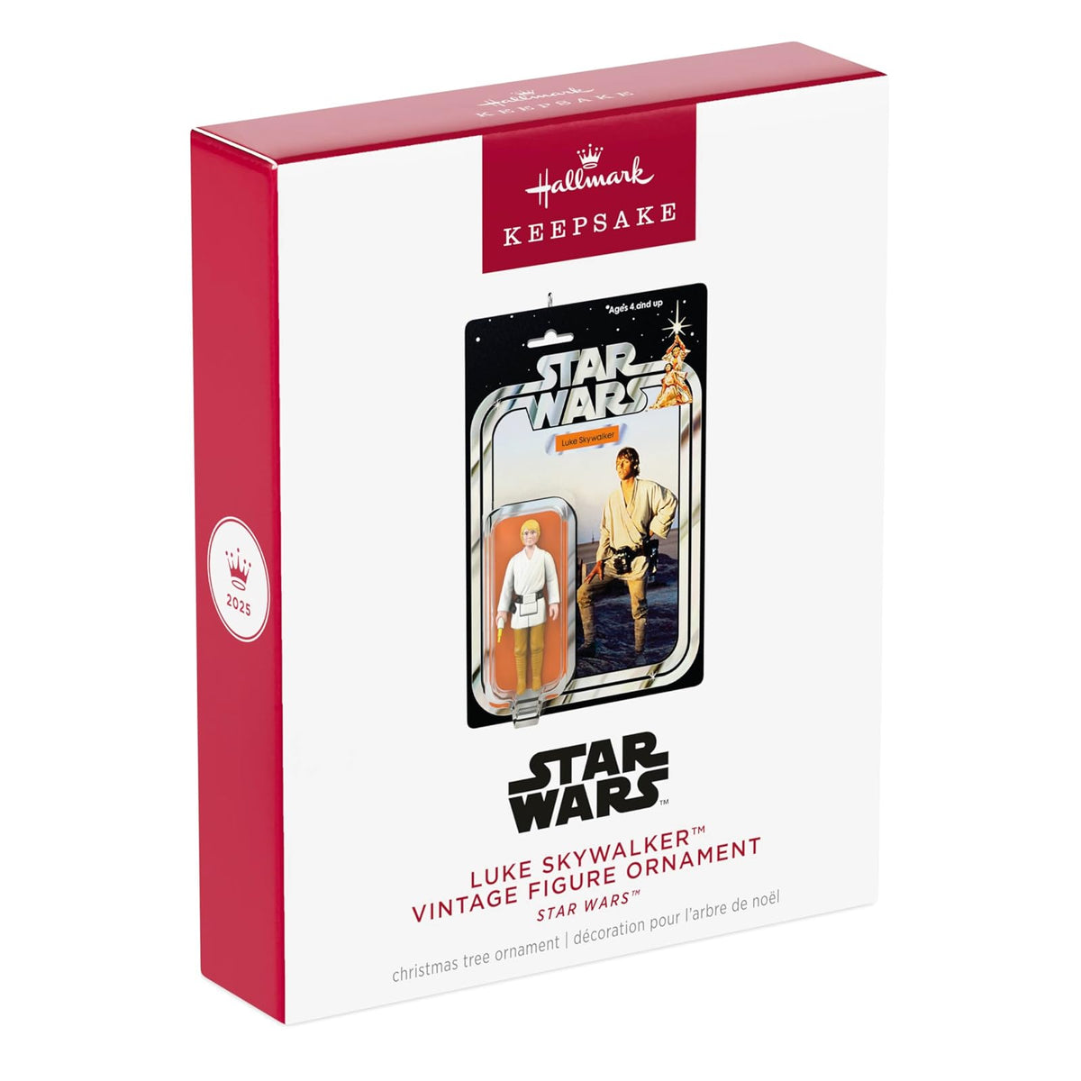 Hallmark - Adorno navideño de Recuerdo 2025, Figura clásico de Star Wars Luke Skywalker, Regalos para Fans de Star Wars