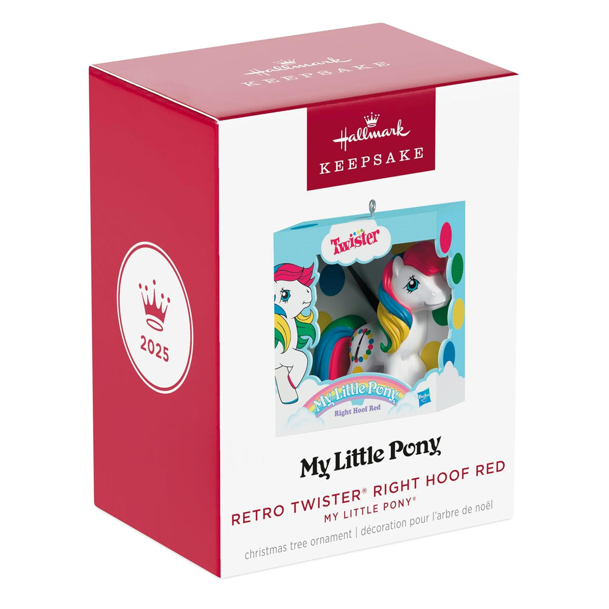 Hallmark - Adorno navideño de Recuerdo 2025, Hasbro My Little Pony Retro Twister Right Hoof Red, Nostalgia Gifts