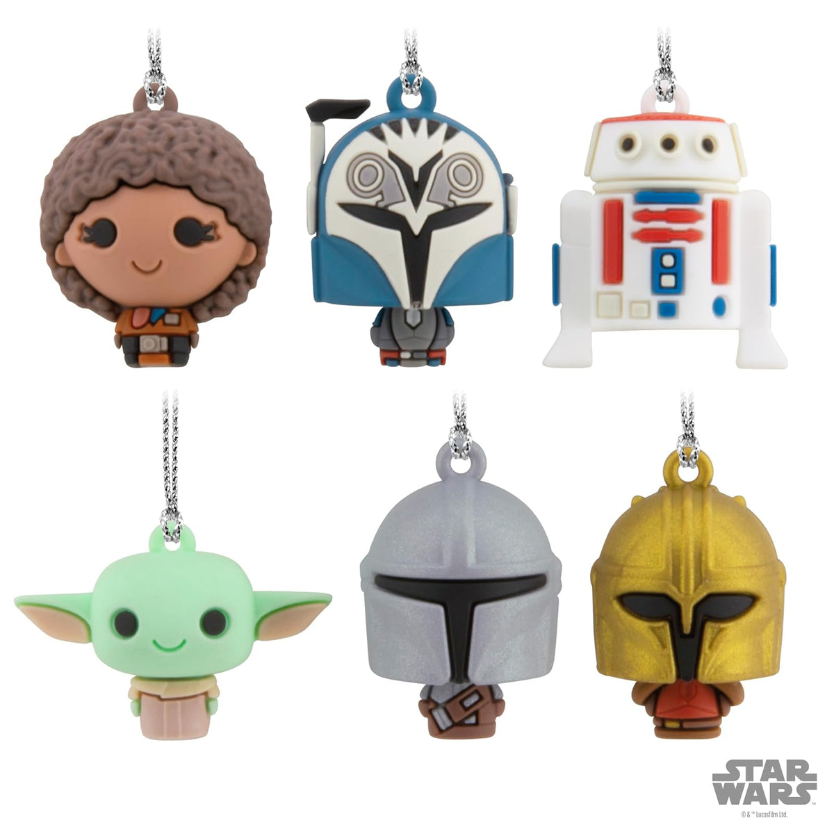 Hallmark Star Wars: The Mandalorian Mini Adornos de Navidad, irrompibles, Juego de 6, Regalos para Fans de Star Wars