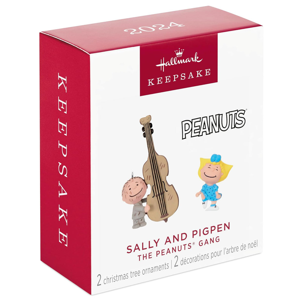 Hallmark - Mini Adornos de Navidad 2024, The Peanuts Gang Sally and Pigpen, Juego de 2, Regalos para fanáticos de los Cacahuetes