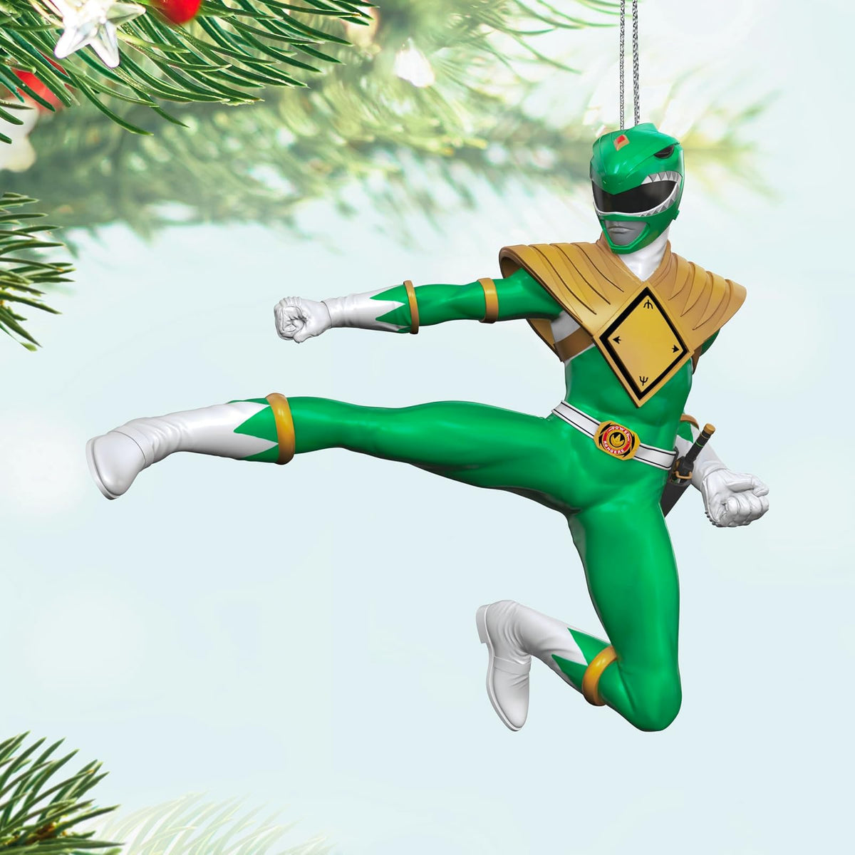 Hallmark - Adorno navideño de Recuerdo 2024, Hasbro Power Rangers Green Ranger, Regalos para niños