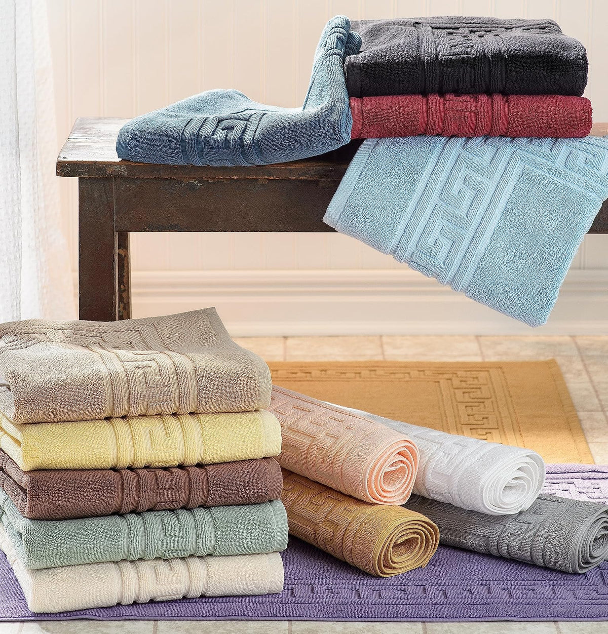 Superior, 100% Premium Long-Staple Combed Cotton, 2 Piece Bath Mat Set, Taupe