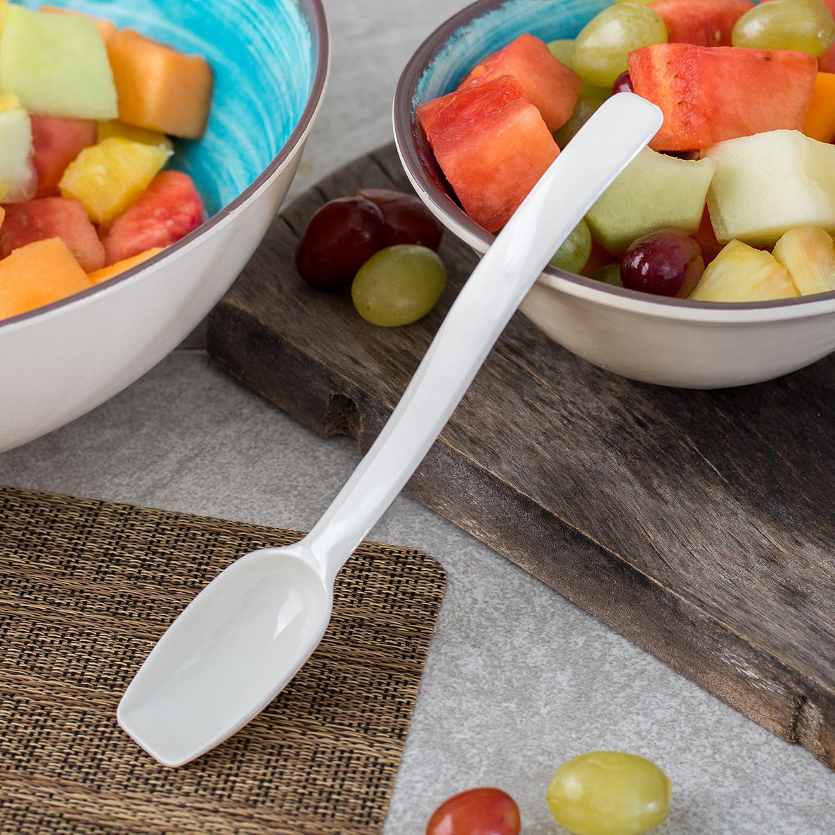 Carlisle 446002 Solid Spoon 0.5 oz, 8", White (Pack of 12)