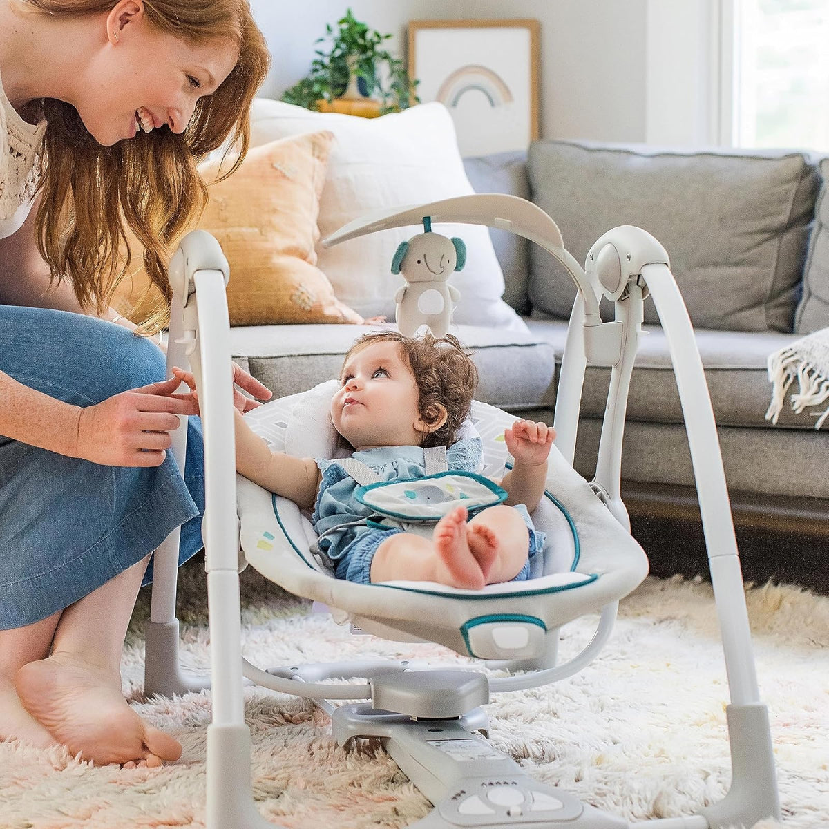 Ingenuity ConvertMe Swing-2-Seat Nash Battery-Saving Portable Swing