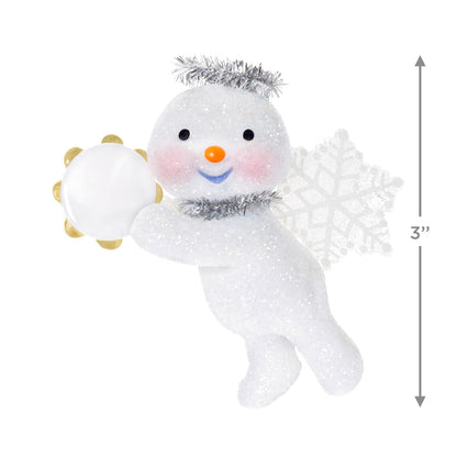 Hallmark - Adorno navideño de Recuerdo 2025, ángel de Nieve con pandereta, Regalos para coleccionistas de ángeles