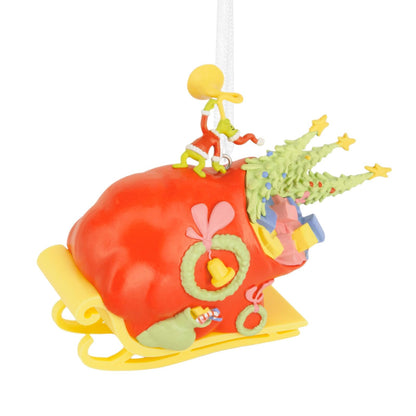 Hallmark Dr. Seuss's How The Grinch robó la Navidad Grinch on Sleigh Adornos de Navidad, Regalos de película de Navidad