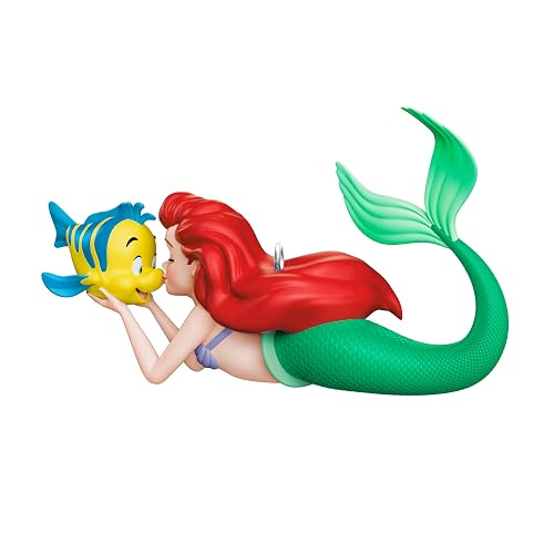 Hallmark - Adorno navideño de Recuerdo 2025, Disney The Little Mermaid A Fin-Tastic Friendship, Regalos para Fans de Disney