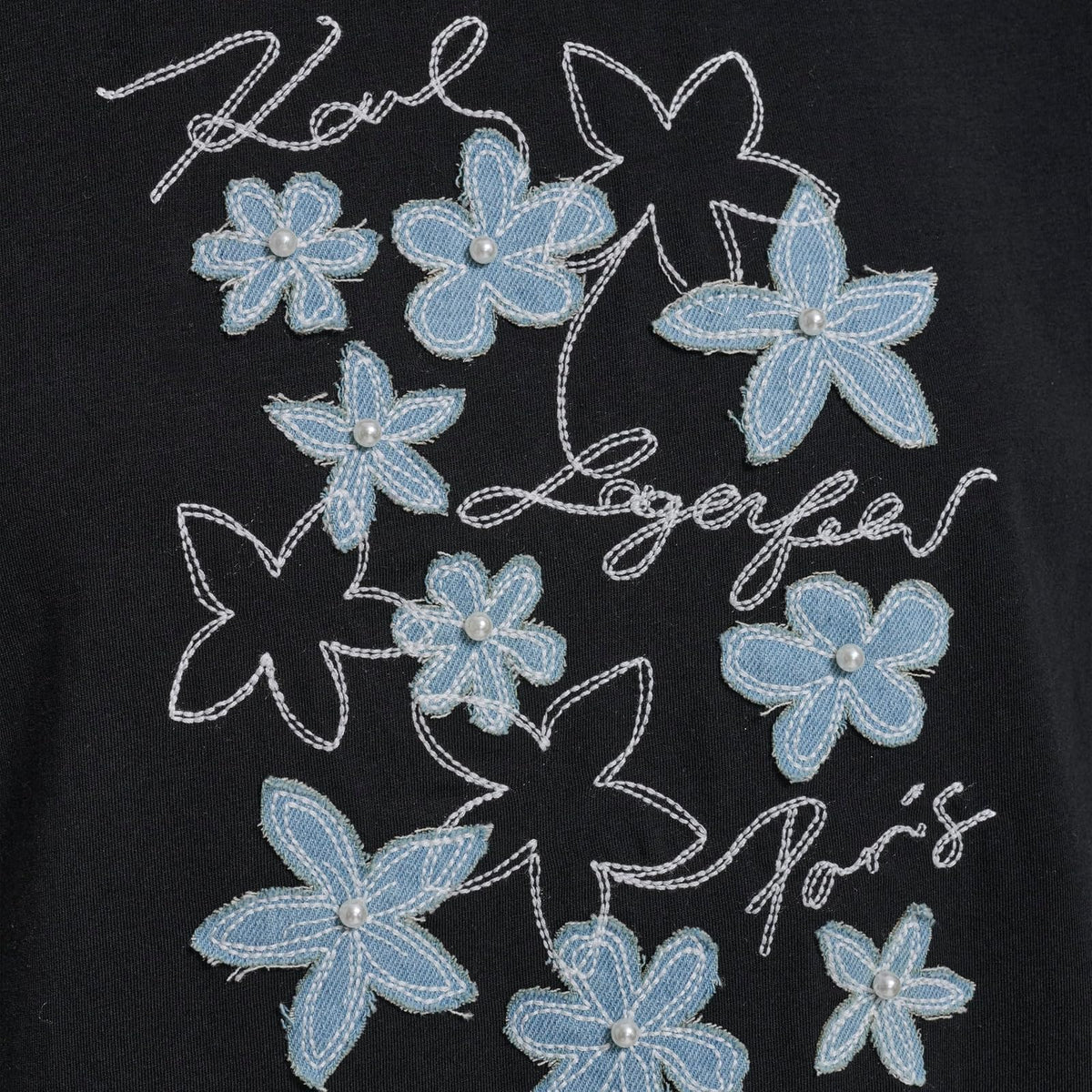 Karl Lagerfeld - Playera de Manga Corta con Cuello Redondo para Mujer