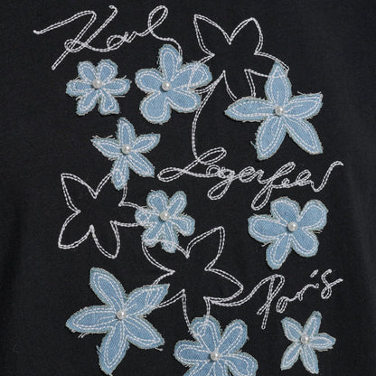 Karl Lagerfeld - Playera de Manga Corta con Cuello Redondo para Mujer