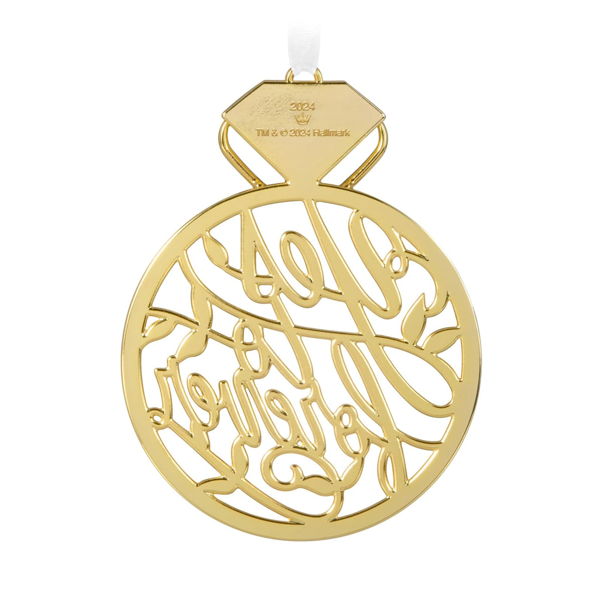 Hallmark - Adorno de Navidad 2024, Nuestro Compromiso, Metal, Regalo para Pareja