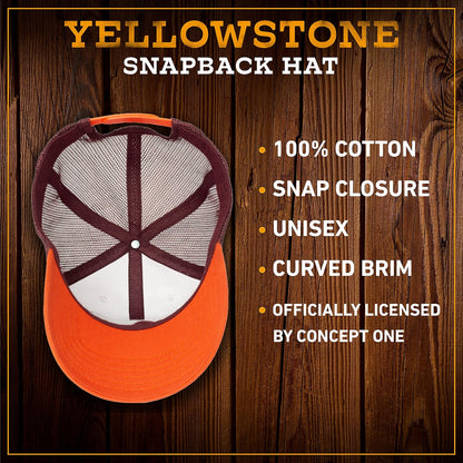 Concept One Yellowstone Trucker Hat, Mesh Adjustable Snapback Baseball Cap with Curved Brim Gorra de béisbol Unisex Adulto