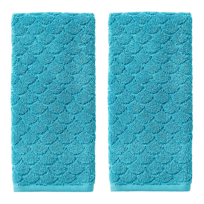 SKL HOME by Saturday Knight Ltd. Ocean Watercolor Toalla de baño, Color Blanco - Juego de toallas de mano, Aqua