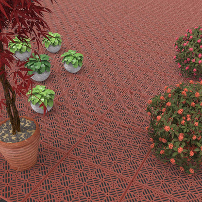 Pure Garden 50-147 Interlocking Patio, Deck or Garage Floor Tiles, 12 x 12