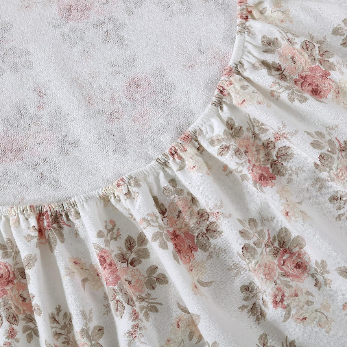 Laura Ashley - Juego de sábanas Queen, Ropa de Cama de Franela de algodón, Cepillado para Mayor suavidad y Comodidad (Lisalee Pink, Queen)
