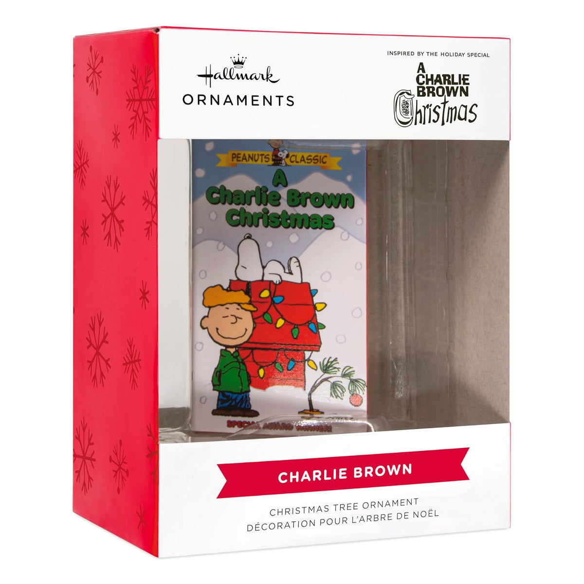 Hallmark A Charlie Brown - Estuche de Video Retro de Navidad para decoración navideña, Regalos de película de Navidad