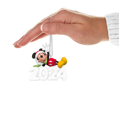 Hallmark - Adorno navideño de Recuerdo 2024, Mickey Mouse A Year of Disney Magic 2024, Regalos para fanáticos de Disney