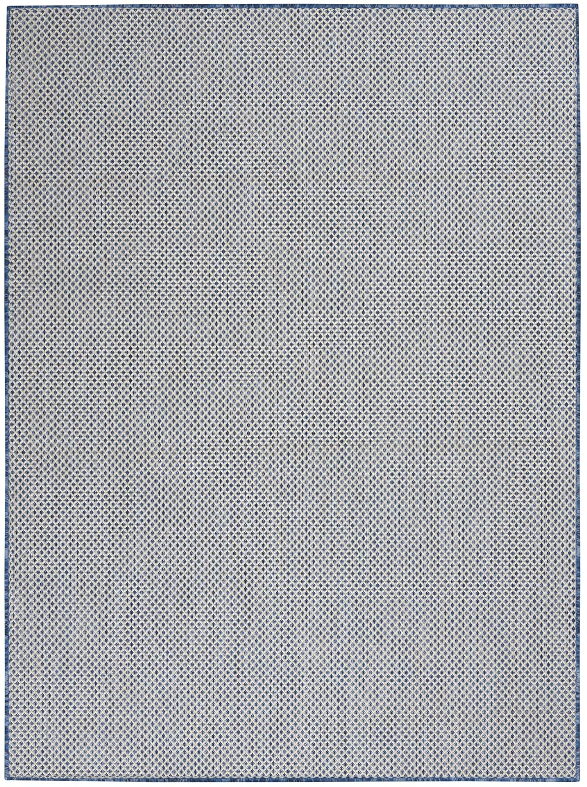 Nourison Courtyard - Alfombra de área para Interiores y Exteriores, Color Azul Marfil de 5 x 7 pies, geométrica, fácil de Limpiar, no se desprende, recámara, Sala de Estar, Comedor, terraza, Patio,