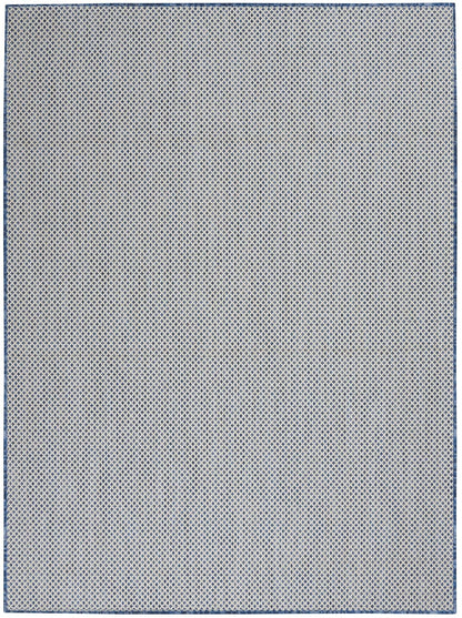 Nourison Courtyard - Alfombra de área para Interiores y Exteriores, Color Azul Marfil de 5 x 7 pies, geométrica, fácil de Limpiar, no se desprende, recámara, Sala de Estar, Comedor, terraza, Patio,