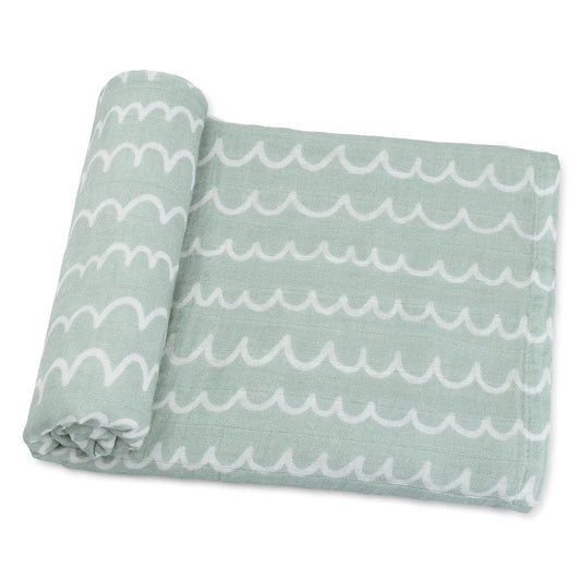 Comfy Cubs mostillas de Muslin Swaddle Neutral Recibir Manta de Envoltura, Envoltura para niños y niñas, Elementos Esenciales para bebés, Registro y Regalo (Doddle Verde)