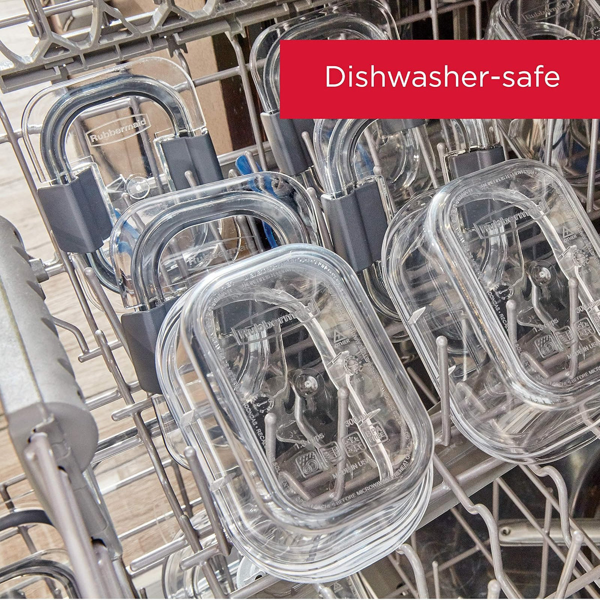 Rubbermaid 2108377 - Juego de 14 recipientes (7 tapas y 7 contenedores.)de plástico sin BPA a prueba de fugas, transparente