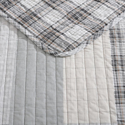 Eddie Bauer - Juego de edredón King de algodón, Reversible con Fundas a Juego, decoración del hogar para Todas Las Estaciones (Gris Fairview), tamaño King