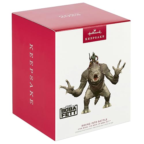 Hallmark - Adorno navideño de Recuerdo 2023, Star Wars: El Libro de Boba Fett Montando en la Batalla, Regalos para los fanáticos de Star Wars