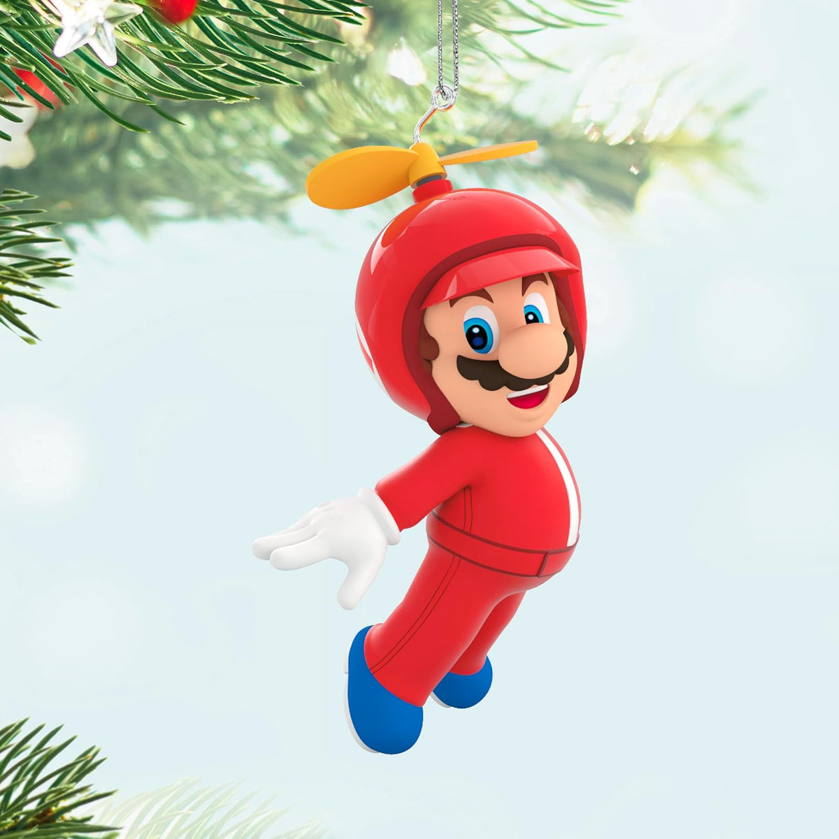 Hallmark - Adorno navideño de Recuerdo 2024, Nintendo Super Mario Alimentado con Propeller, Regalos para Jugadores