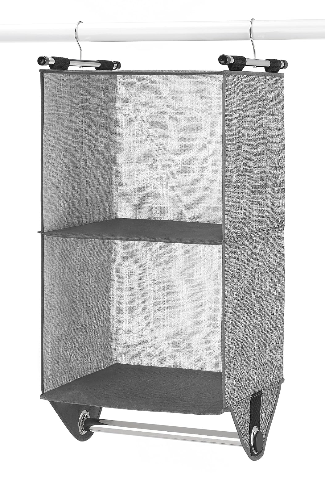 Whitmor Organizador de clóset de 2 Secciones, Color Gris