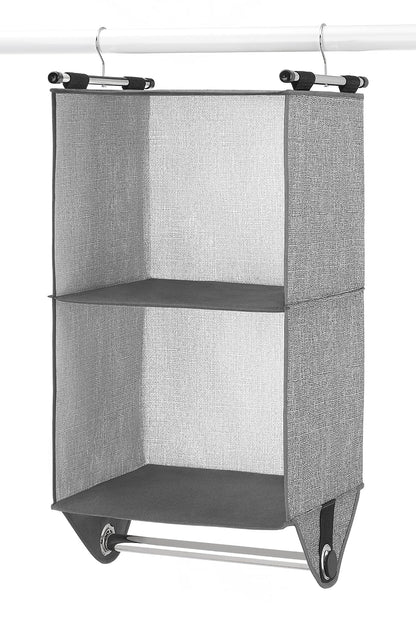 Whitmor Organizador de clóset de 2 Secciones, Color Gris