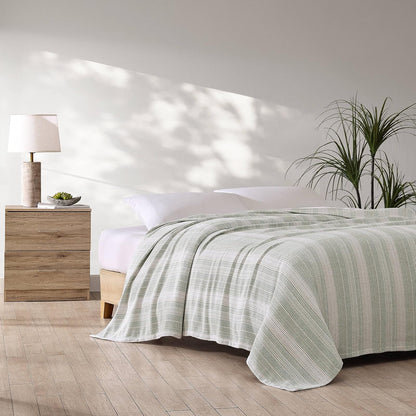 Tommy Bahama - Manta King de algodón Suave, Ropa de Cama Inspirada en la Costa, Esencial para Ropa de Cama (Verde arenoso, King)