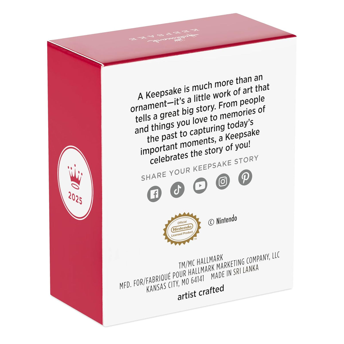 Hallmark - Mini Adorno de Navidad de 2,5 cm 2025, Nintendo Super Mario Goomba, Regalos para Jugadores