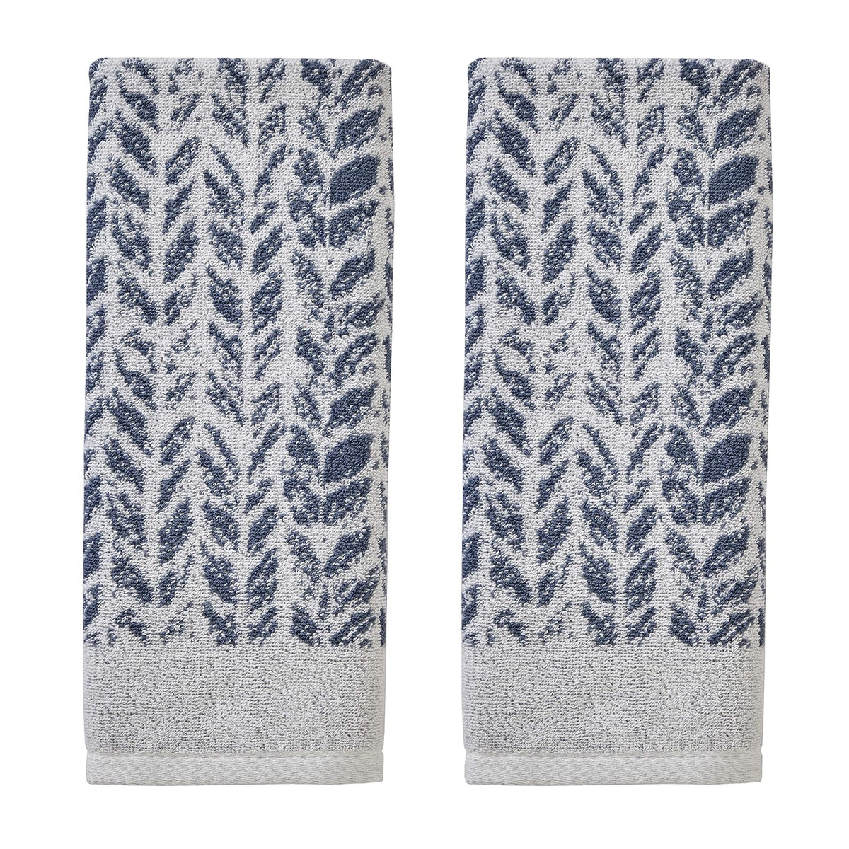 SKL Home Juego de Toallas de Mano de algodón Turco, 100% Hojas desgastadas, 16 x 26 Pulgadas, Mezclilla 2 Unidades - 16" x 26" - Azul Denim