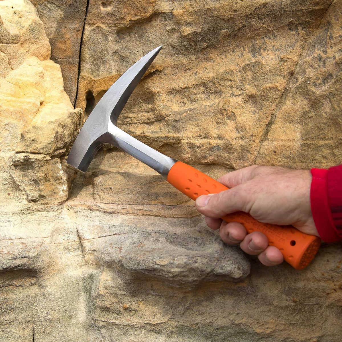 Estwing Rock Pick Martillo Geológico EO-22P | 22 oz, acero forjado de una pieza, mango reductor de golpes, 13 in, punta puntiaguda