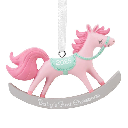 Hallmark - Adornos de Navidad para bebé y niña, Primer Caballo mecedor de Navidad 2025, Regalos para bebés