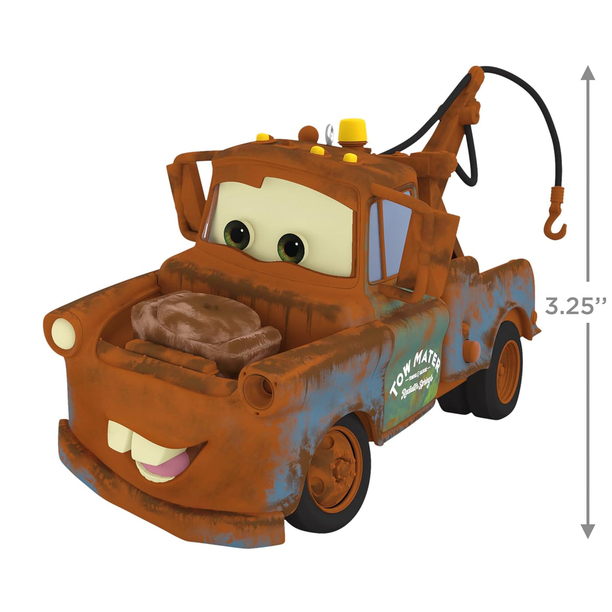 Hallmark - Adorno navideño de Recuerdo 2025, Disney/Pixar Cars 3 Mater con Sonido y Movimiento, Regalos para fanáticos de Disney