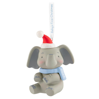 Hallmark - Adorno navideño de Recuerdo 2025, el Primer Elefante navideño para bebé niño 2025