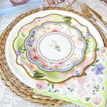 Kate Aspen - Juego de vajilla para decoración de fiesta de té (62 unidades, 16 invitados), coloridos suministros de fiesta en colores pastel para despedidas de soltera, baby shower, fiesta en el jardín, cumpleaños