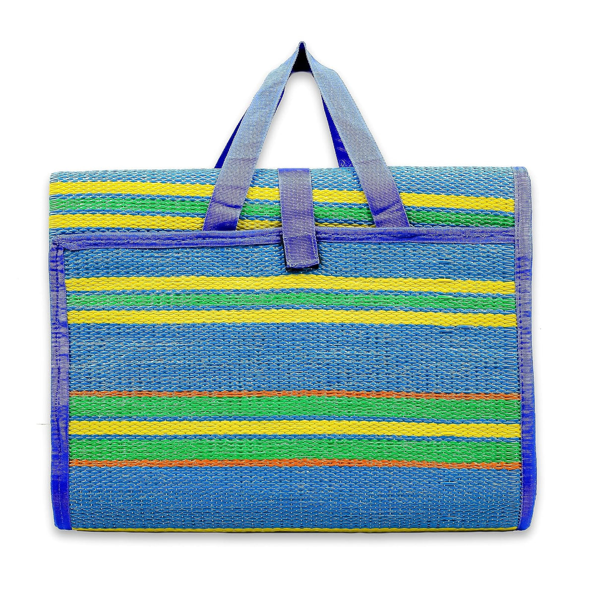 Camco - Tapete con Correa, diseño de Rayas, Azul y Verde, 72" x 108"