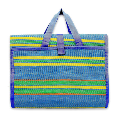 Camco - Tapete con Correa, diseño de Rayas, Azul y Verde, 72" x 108"