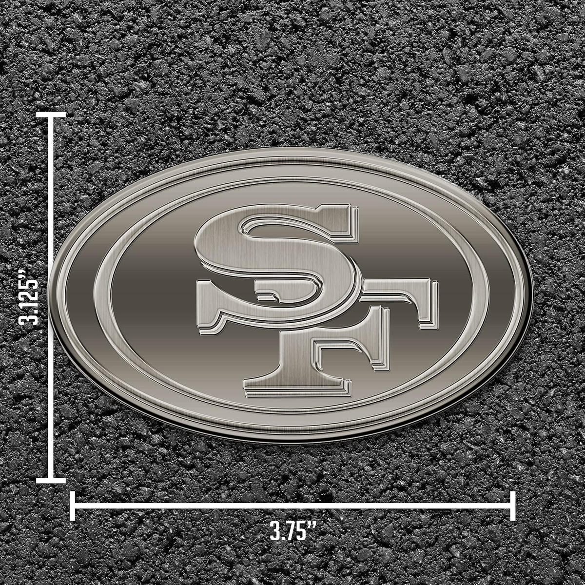 Rico Industries NFL San Francisco 49ers - Emblema de automóvil Antiguo de níquel Antiguo para automóvil, camión, SUV