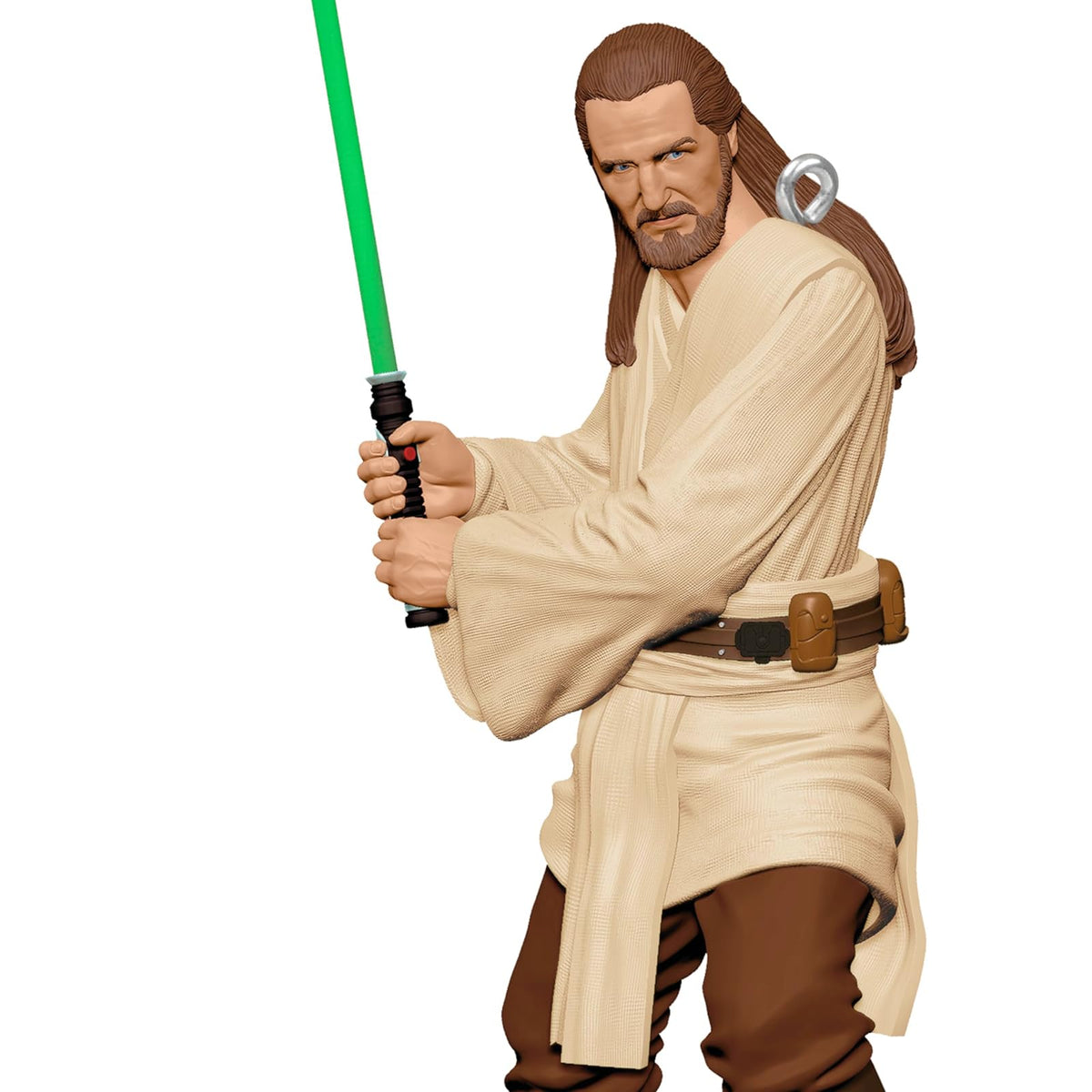 Hallmark - Adorno navideño de Recuerdo 2024, Star Wars: The Phantom Menace 25 Aniversario, Qui-Gon Jinn, Regalos para Fans de Star Wars