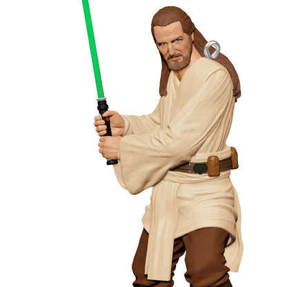 Hallmark - Adorno navideño de Recuerdo 2024, Star Wars: The Phantom Menace 25 Aniversario, Qui-Gon Jinn, Regalos para Fans de Star Wars