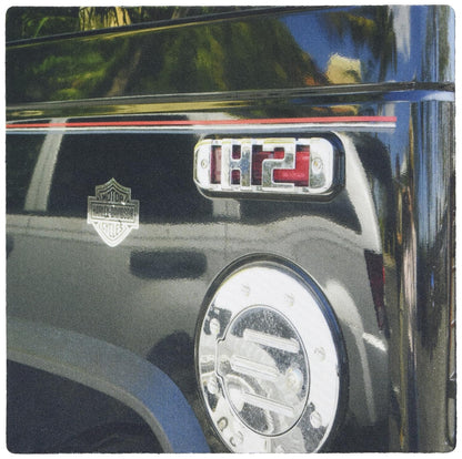 3dRose LLC 8 x 8 x 0.25 pulgadas alfombrilla de mouse, imagen de un hummer brillante con una pegatina de Harley Davidson (mp_180645_1)